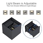 K-Bright 4 Stück LED Wandleuchten Innen/Außen 12W Wandlampe Auf und ab Einstellbarer Lichtstrahl, 3000K Warmweiß Außenwandleuchte IP65 für Wohnzimmer Schlafzimmer Balkon, Anthrazit – Bild 3