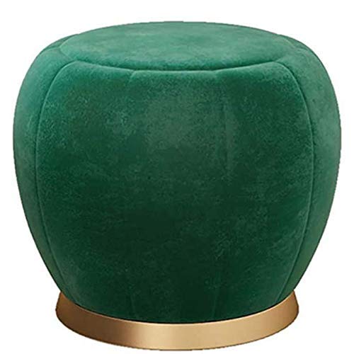 Tabouret ottoman en velours haut de gamme et assise ronde base laiton