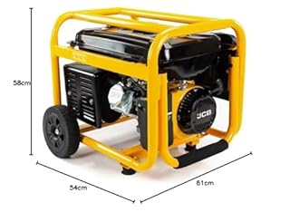 JCB 3.6kW / 4.5kVA Petrol Site Generator 115V / 230V 7.5hp 224cc JCB Engine Recoil Start Engine Heavy Duty Professional Use Trade Worksite Builder Powerful Workshop 3 Year Warranty