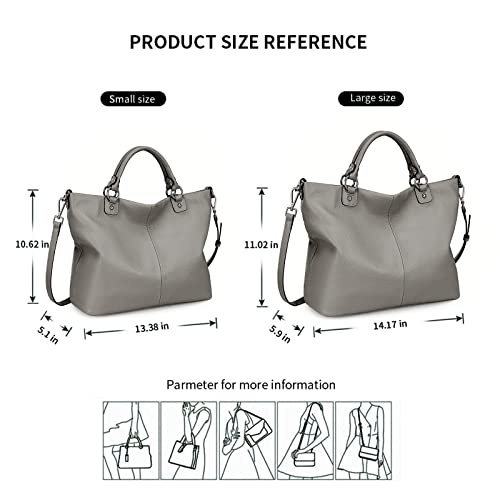 Image of Kattee Women's Soft Genuine Leather Tote Bag, Top Satchel Purses and Handbags