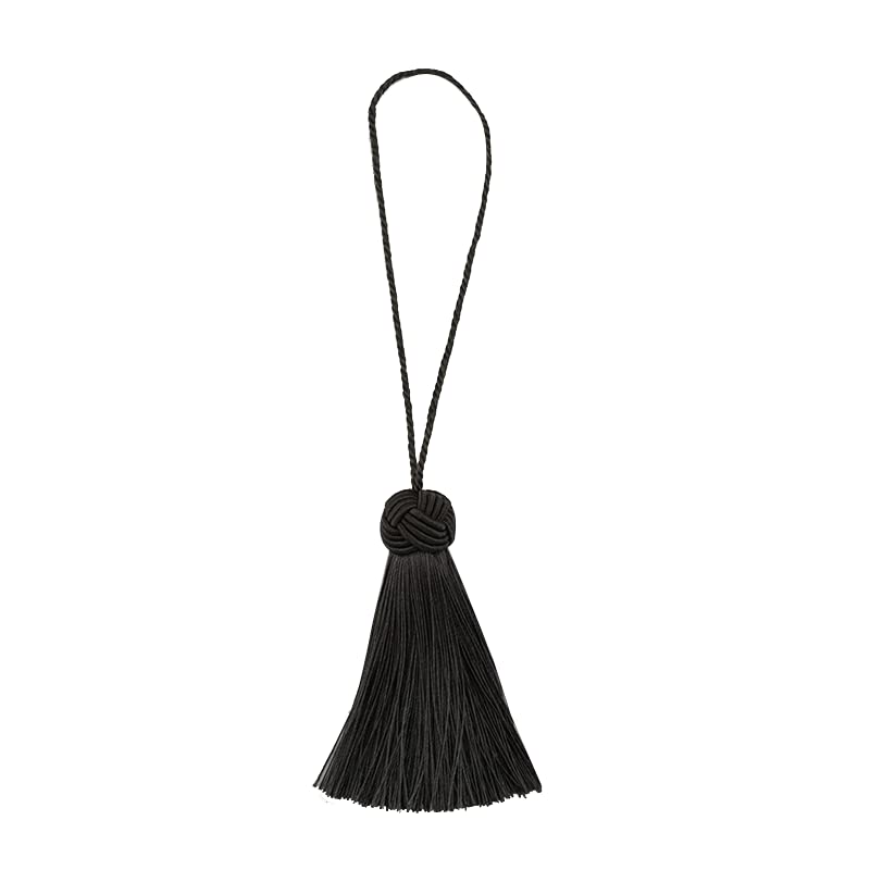 BEL AVENIR 8 Pcs Set Elegant Polyester Key Tassel Colorful Craft Tassels Charms Key Tassel for Christmas Tree DIY Craft Garland Project Wedding Home Party Decorations (Black)