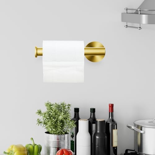 Toilettenpapierhalter/Handtuchring, Eolax Gold Bad-Accessoires, Perforierter Rollenhalter und Handtuchhalter aus Edelstahl, Wandmontage, 2 Stück