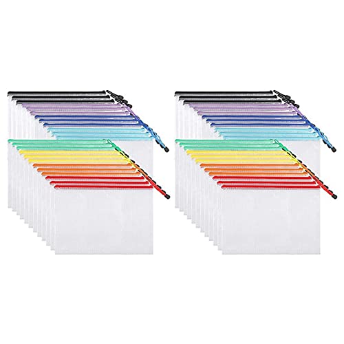 Pochettes de rangement zip format A4 à glissière pour l'organisation de la maison et du bureau