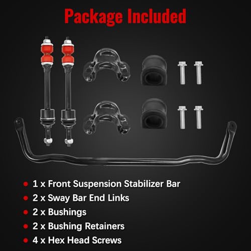 55398938AC Front Suspension Stabilizer Bar Set Sway Bar End Links Kit with Bushing Fits for Dodge Ram 1500 2009-2018, for Ram 1500 Classic 2019-2022, Replace K80894 55398938AB by zuverlass - Image 7