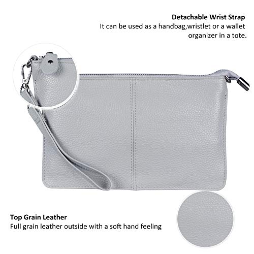 Image of befen Genuine Leather Wristlet Clutch Wallet Purses Small Crossbody Bags for Women with RFID Blocking Card Slots