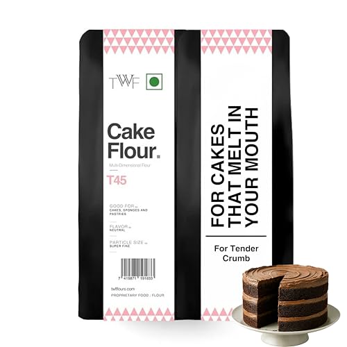 Image of TWF Cake Flour T45 | 1 kg | Professional Unbleached Fine Flour | Engineered for Light, Fluffy Cakes, Muffins & Pastries | Non-GMO | Maida Alternative | Ideal for Home Bakers & Pastry Chefs | Bake Perfect Cakes Every Time