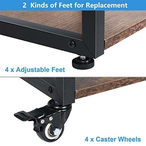 Sehertiwy Computer Tower Stand, Mobile Pc Tower Stand, Cpu Holder Stand Cart With Rolling Caster Wheels, Fits Most Gaming Pc And Printer Under Desktop, 2 Tier #TOP3