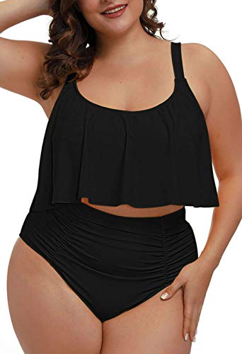 Sovoyontee Women's 2 Piece Plus Size High Waisted Swimsuit Bathing Suit4