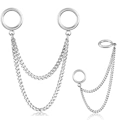 Silver 14G Piercing Chains