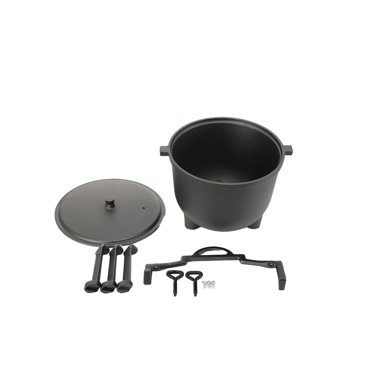 Marmite à goulasch 8 l - Chaudron en fonte - Avec pieds et couvercle - Cuisine en plein air