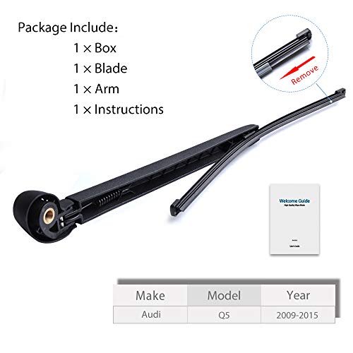 Image of Replacement for Audi Q5 2009-2017 Rear Windshield Back Wiper Arm Blade Set - OTUAYAUTO Factory OEM Replacement 8R09554071P9