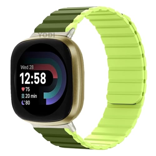 Image of YODI Watch Band Compatible with Fitbit Versa 4 / Fit bit Versa 3 / Fitbit Sense /Sense 2 Band, Soft Replacement Silicone Wristband for Women Flexible Waterproof Sport Watch Strap for Men Large