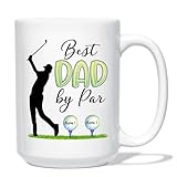 Best Dad By Par Mugs, Customized Golf Coffee Cup For Dad Father With Children Name, Choose Number Of Kids Tea Mug, Custom Golfather Ceramic Mug, Personalized Best Dad Present, White Cups 11oz 15oz