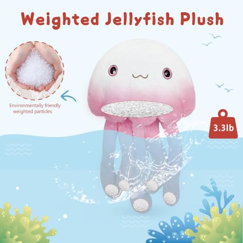 Image of Niuniu Daddy Weighted Stuffed Animal, 20 in 3.3 lbs Jellyfish Comfort Plush