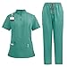 2025 Scrubs for Women Set - Stretch V-Neck Scrub Top & Jogger Pant with Pockets（2-Mint Green,Medium）