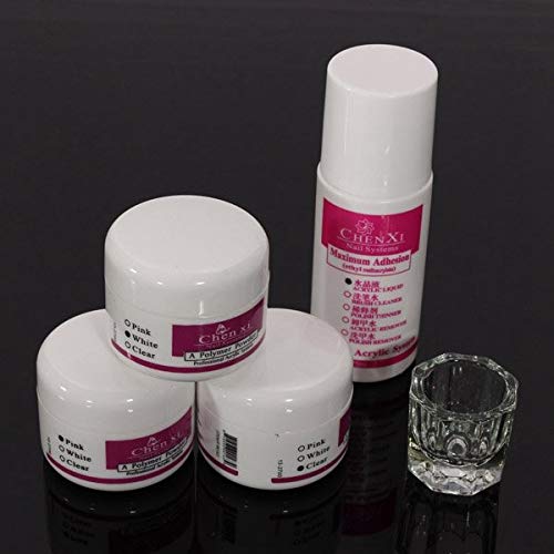 XiaoMall 5 PCS Acrylic Powder Adhesion Liquid Glass Cup Nail Art Builder Set