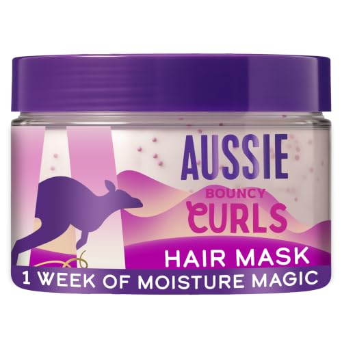 Aussie Bouncy Curls 2in1 Butter Hair Mask 500ml. Post or Pre-Shampoo for Wavy and Curly Hair with 48H of Frizz Protection. With Moisture-Boost Pearls. Silicone-Free Vegan and Cruelty-Free