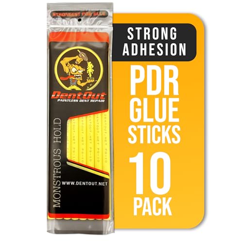 DentOut Monstrous Yellow PDR Glue Sticks (10 Pack) - High Adhesion for Precision Paintless Dent Removal Professional Paintless Dent Repair Glue Sticks