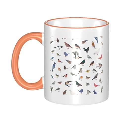マグカップ コーヒーカップ コップ 大容量 330ml 陶器 鳥 鳥柄 セラミック 耐高温 アニメ グッズ 雑貨 贈り物 Orangeのサムネイル