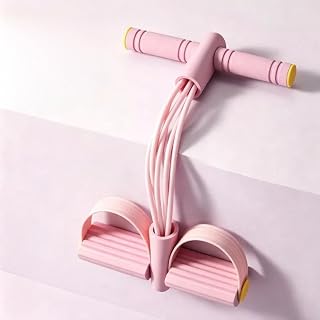 Pedal Resistance Band with Handle | Multifunctional Foot Pedal Exercise Bands for Women, Elastic Fitness Pull Rope Equipment for Home Gym Full Body Workout Leg