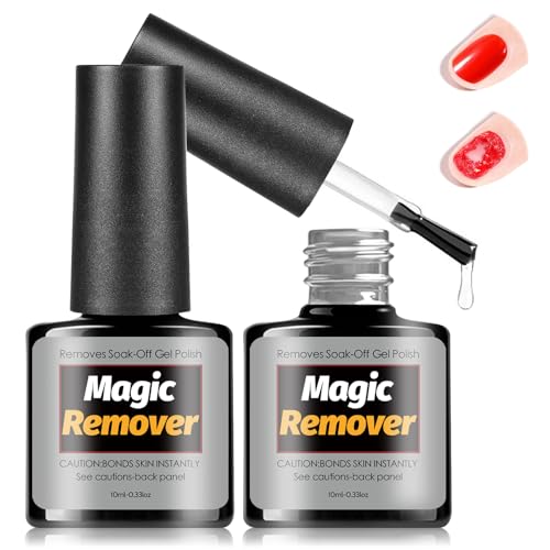 2 * 10ml Removedor Esmalte Semipermanente,Permanentes para Uñas,Removedor de Esmalte de Nail,Crema Quitaesmalte para Nail,NailPolish Remover,Quitaesmaltes De Uñas,Elimina Fácil y Rápidamente el