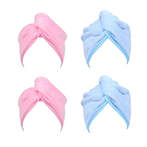 Youlertex Microfiber Hair Towel Wrap For Women, 4 Pack 10 Inch X 26 Inch, Super Absorbent Quick Dry Hair Turban For Drying Curly, Long & Thick Hair #TOP9