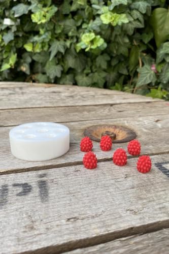 Ahududu Sekizli Mum Kalıbı, Silikon, (1,4 x 1,4 x 1,5 cm), Küçük Süsleme Kalıbı, 1 Adet