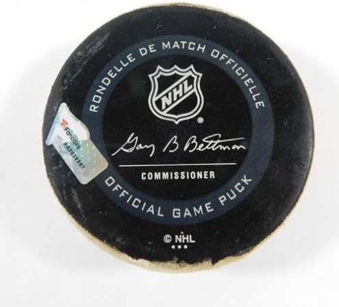 2019 Arizona Coyotes vs. Anaheim Ducks Game Used Puck 9-21-19 AA0038997 - NHL Unsigned Game Used Pucks
