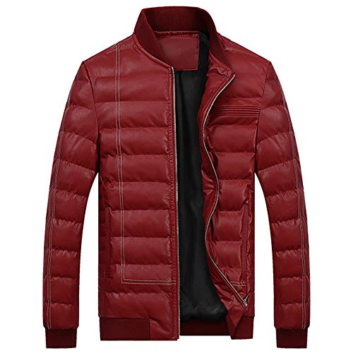 Hombre Invierno Abrigo,Winwintom Chaqueta De Moto para Hombre,Chaqueta De Cuero para Hombre Moto O Motocicleta Biker Moto Brando Style