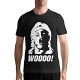 HIKTIEK Wooo of RIC Flair Shirt Men's Short Sleeve T Shirt Crew Neck Cotton Top Fashion Tee 4X-Large Black
