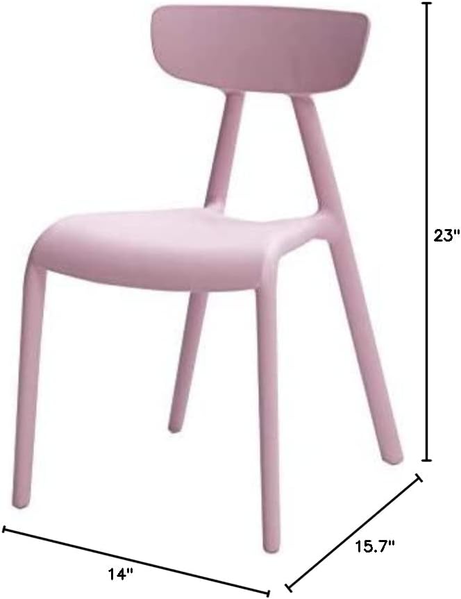Amazon Basics Pink, Stackable Kids Chairs, Premium Plastic, 2-Pack
