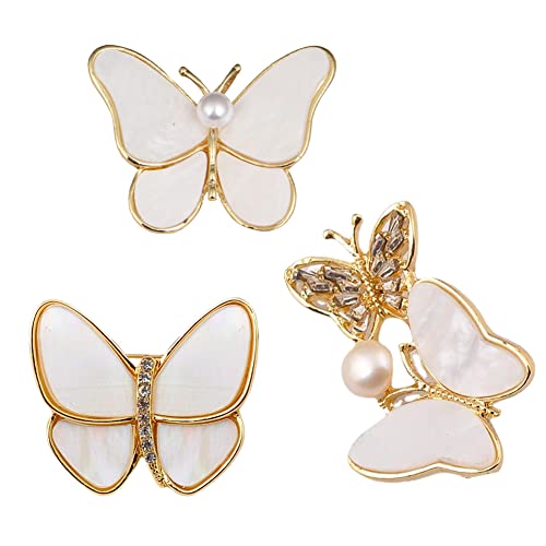Broche Papillon, 3 Pièces Animal Brooch en Cristal Broche Élégante Vintage Corsages Bijoux Accessoires Vestimentaires pour Femmes Cover