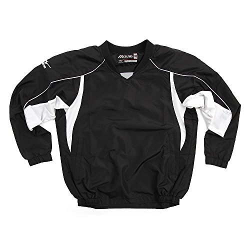 ミズノ ジュニア Vネックジャケット トレーニングウェア 12JE5V43 ブラック×ホワイト 140