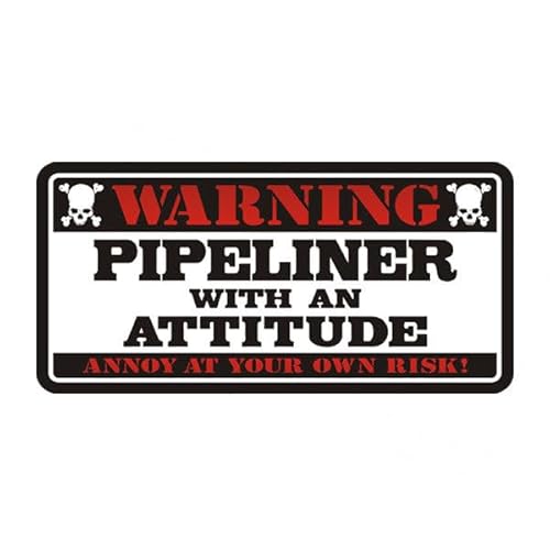 Pipeliner Warning 3" Decal Oil Rig Pipeline Hard Hat Window