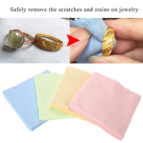 Salmue 50 Sheet Jewelry Polishing Cleaning Cloth Jewelry Microfiber Cleaning Cloth For Wiping Sterling Silver Gold Platinum Brass And Glasses, Watchs #TOP2