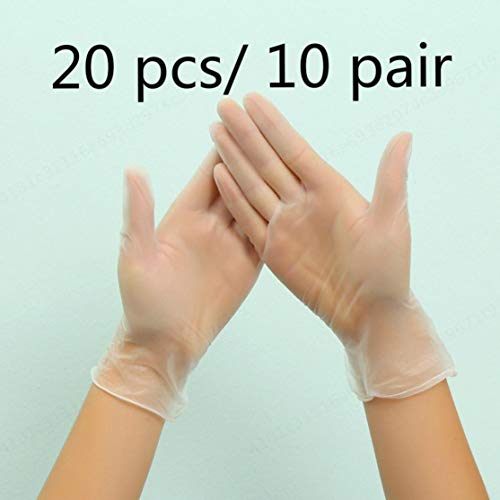 iMiMi Disposable PVC Gloves 10 Pair/20 PCS Protective Gloves Transparent Gloves 9-inch Dental Tattoo