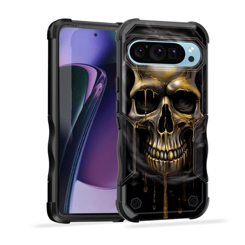 Coque Pixel 10 antichoc de qualité militaire double couche avec crâne