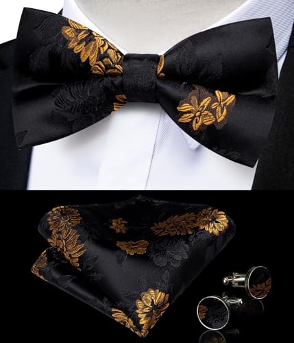 Image of DiBanGu Paisley Bow Tie and Supenders for Men Tuxedo Heavy Duty 6 Clips Suspender Adjustable Y-Shape Mens Trouser Braces