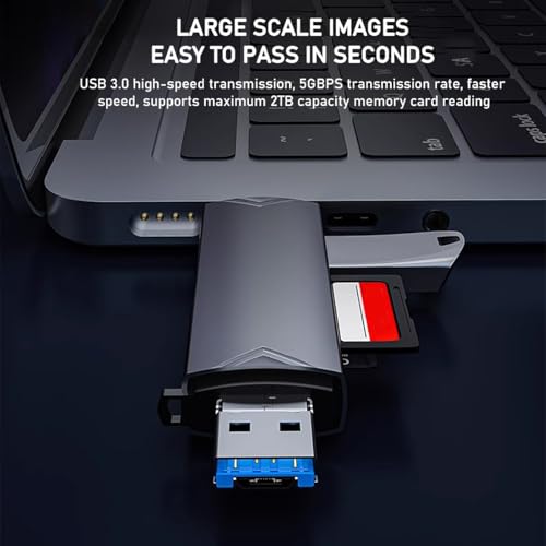 Lector de Tarjetas SD, 3 en 1 Hi-Speed USB C y USB 2.0 Micro SD Card Reader OTG Adapter for MMC/TF/SDXC/SDHC/Micro SDXC, Compatible with iPhone 16 Pro Max/15 Mobile Phones, Computers, etc. - imagen 6