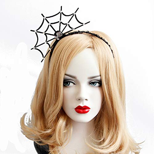 Halloween Spider Web Headband For Women,Sparkling Shiny Bright Acrylic Artificial Diamonds Headband Hair Bands For Halloween Decorations Party Supplies #TOP19