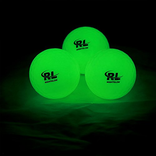 R&L Glow Golf Balls For Night Sports - Tournament Fluorescent Glowing In The Dark Golf Ball - Long Lasting Bright Luminous Balls Rechargeable With Uv Flashlight - Included (3 Pack) #TOP1
