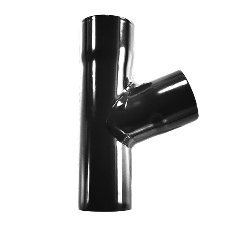 Renoplast® R50 aluminium T-piece | DN 40 mm black | Gutters Rain gutters Roof drainage Sheet metal edge profiles | Garden shed Carport Terrace Balcony plug-in gutter | Gutter for roof
