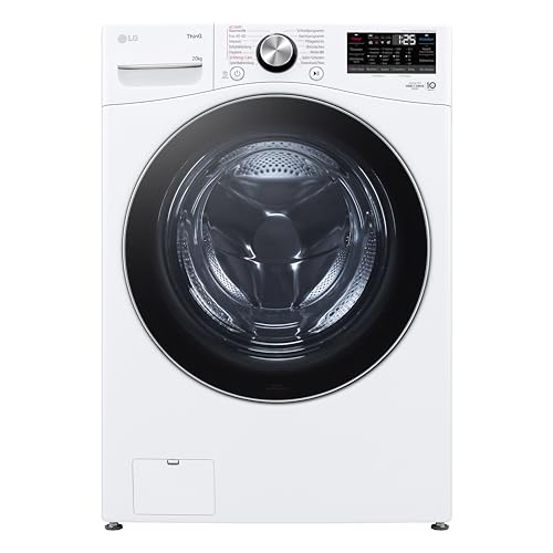 LG F0WVT202, Klasse B, Big Capacity Waschmaschine 20 kg, Turbo Wash, Tiefenreinigung mit Dampf, Sicherheitsglastür, 60 x 55x 85 cm - Weiß