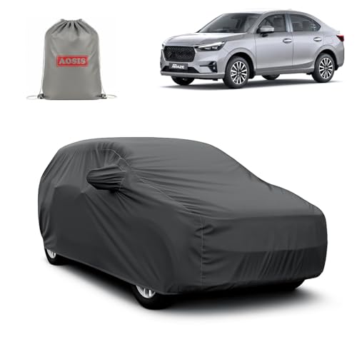 Image of AOSIS 'Waterproof' Car Cover Compatible with Honda Amaze 1st Gen /2nd Gen 2013-2025 Year Model 300 GSM Uly Coated Thick Fabric 4X4, Adjustable Belt Buckle, Elastic Grip