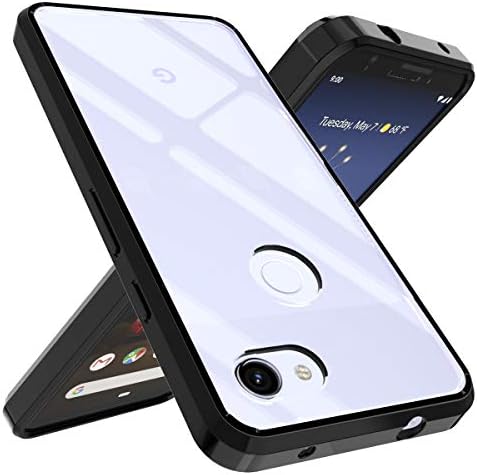 Google Pixel 3a XL Case, OUBA [Shock Absorbing] Air Hybrid Slim Thin Shockproof Armor Anti-Drop Crystal [Clear] Back + TPU Bumper Protective Case Cover Compatible for Google Pixel 3a XL - Black