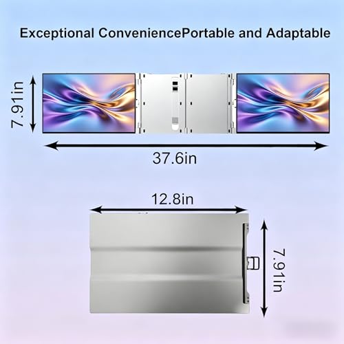 Image of 14-Inch WUXGA 60Hz 100% sRGB Dual Portable Monitor Extender | for 13.3-16 inchLaptops,Plug and Play,Aluminum Alloy,USB-C & H /D Interface,Suitable for Work,Travel and Commuting,Gaming