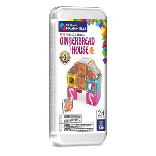 Image of MAGNA-TILES microMAGS 24-Piece Gingerbread House Travel Set, The Original Magnetic Building Brand