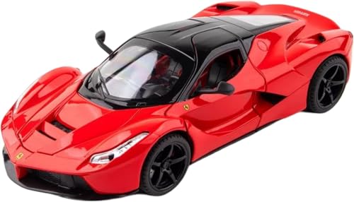 Image of 1:22 La Ferrari RAFA Toy Car Model for Kids Pull Back Diecast Car with Sound Light & Openable Doors Zinc Alloy Metal Sports Vehicle Boys Girls Gift (RED)
