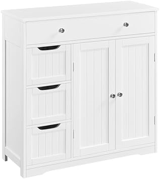 Yaheetech Armadietto da Bagno in MDF con Cassetti e Ripiani Regolabili 81...