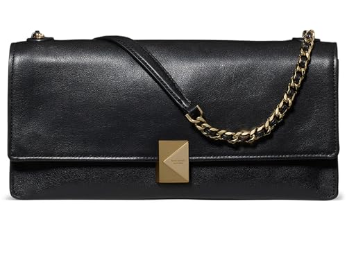 kate spade new york Deco Fine Grain Leather Shoulder Bag, Black, One Size, Deco Fine Grain Leather Shoulder Bag
